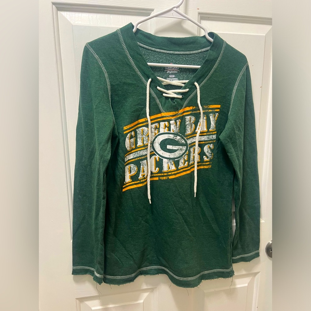 Majestic Green Bay Packers Lace-Up Shirt